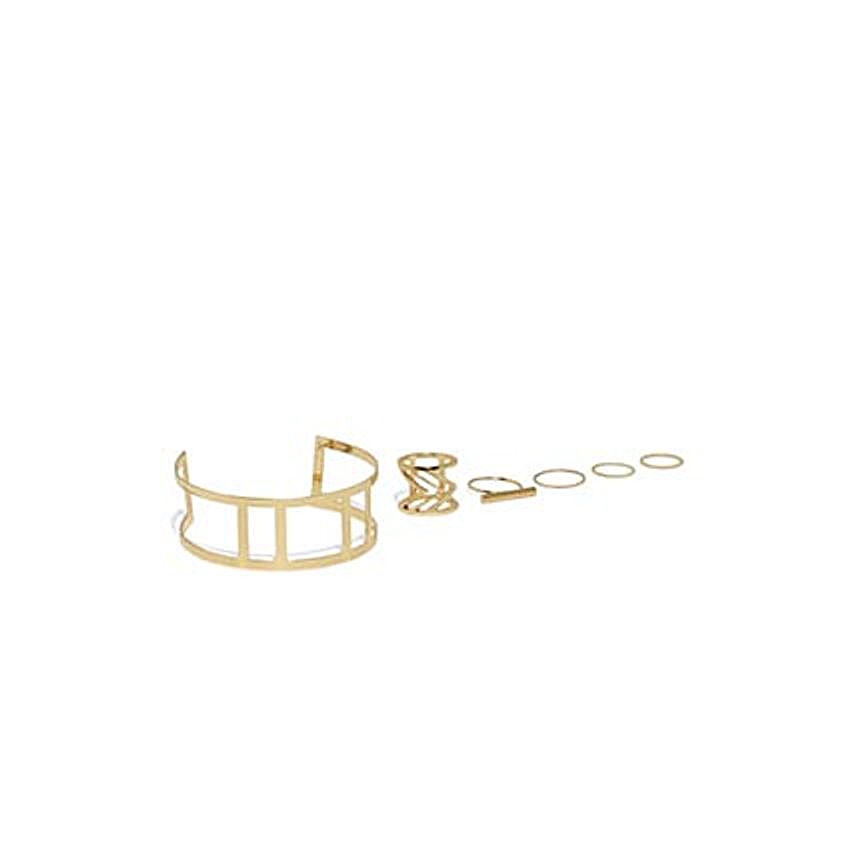 Hollow Golden Bracelet And Ring Set