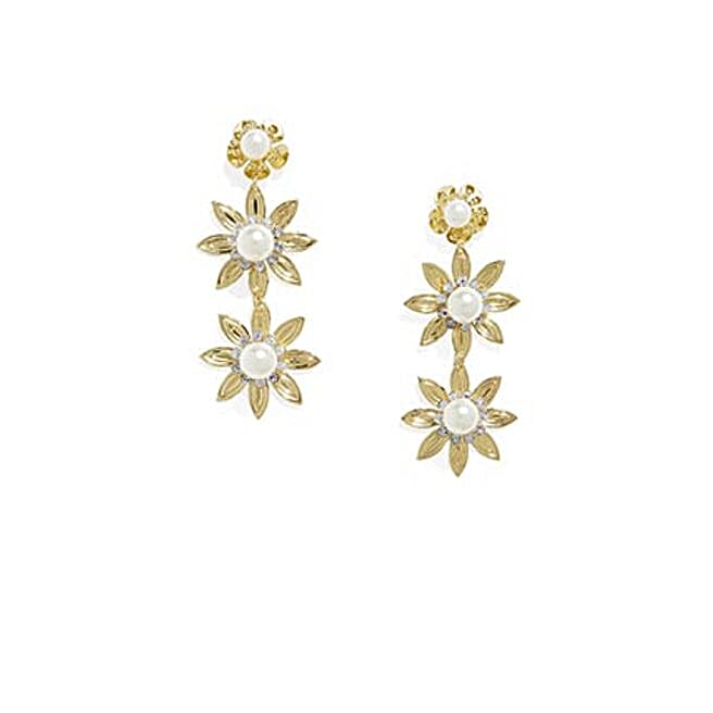 Buy/Send Sunflower Pearl Earrings Online Ferns N Petals