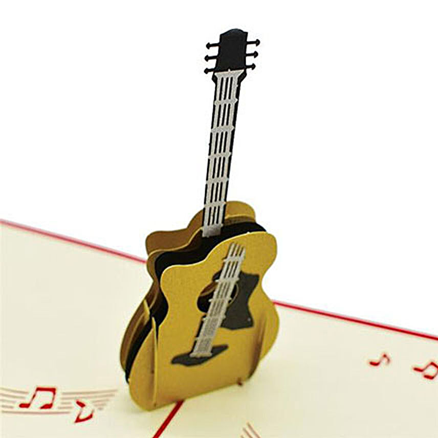 Handmade 3D Pop Up Guitar Greeting Card