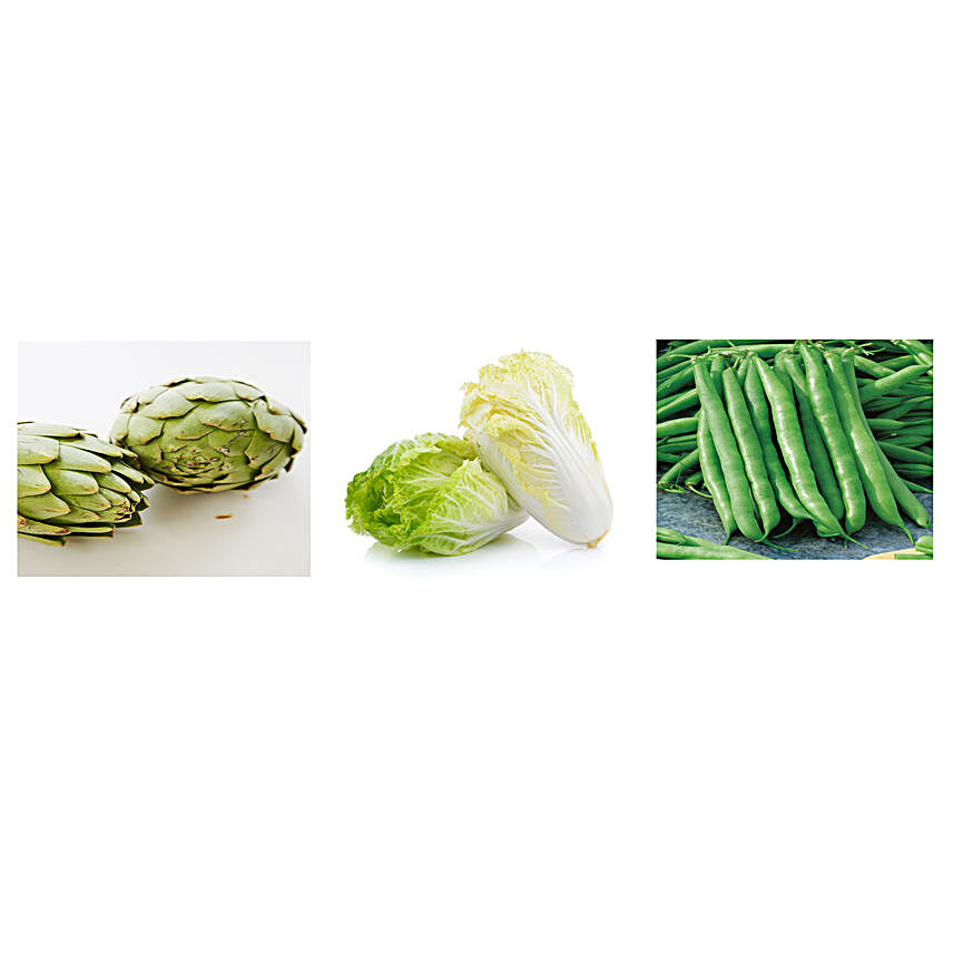 Artichoke Chinese Cabbage & Climbing Beans Seeds Combo