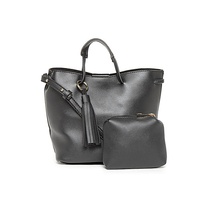 Alvaro Castagnino Black Sling Bag & Pouch for Women