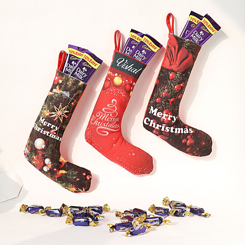 Set of 3 Personalised Christmas Stockings