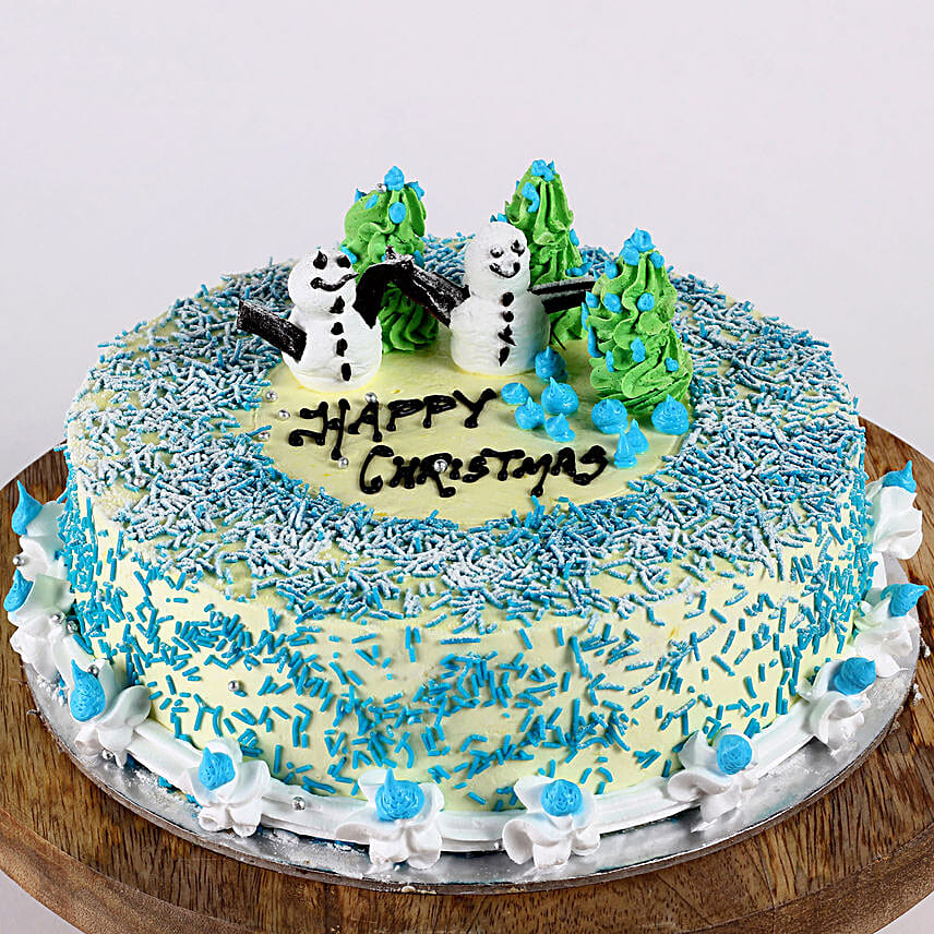 Buy Send Snowman Xmas Tree Chocolate Cake Half Kg Online Ferns N Petals