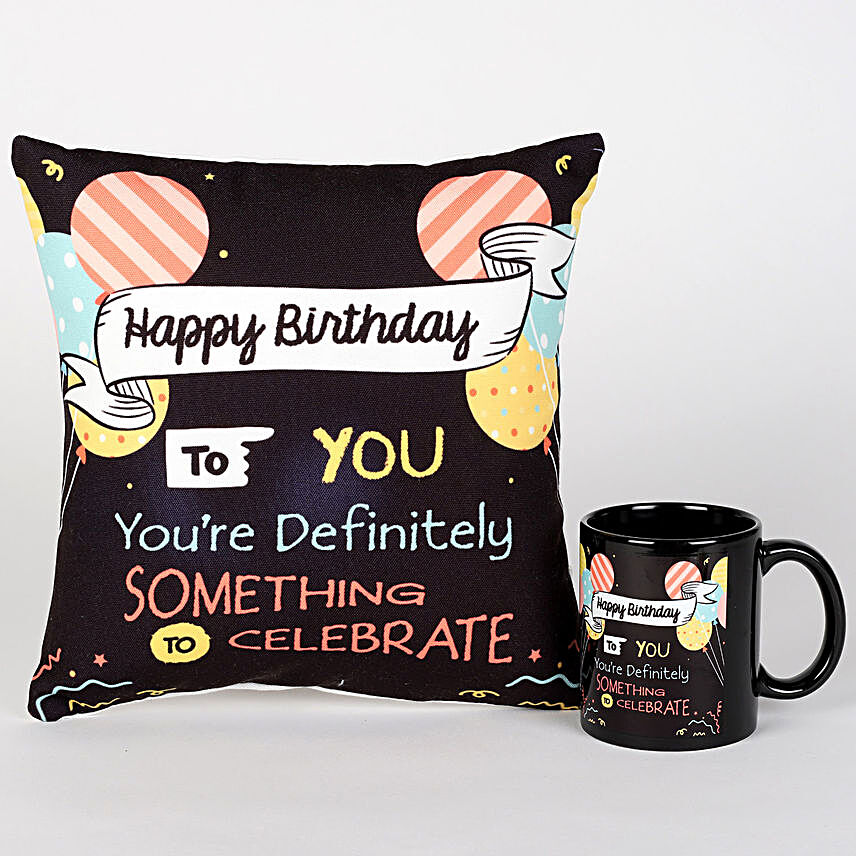 Happy Birthday Special Cushion & Mug Combo