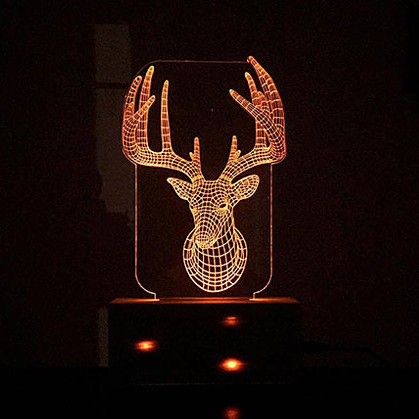 3D Personalised Yellow Deer Night Lamp