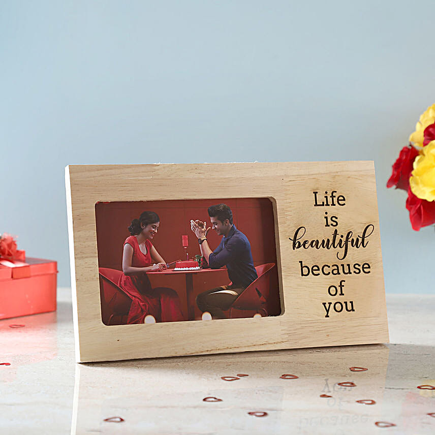 Personalised Life is Beautiful Engraved Wooden Frame