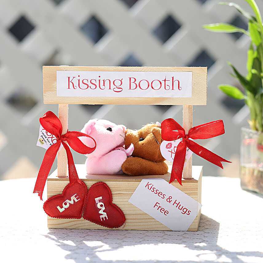 Kissing Booth With Heart Tag For Kiss Day