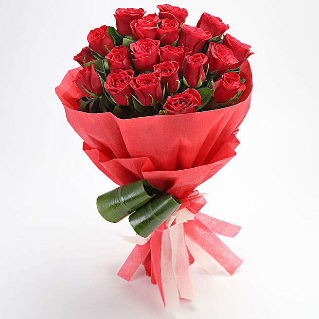 Buy/Send Romantic 20 Red Roses Bouquet Online Ferns N Petals