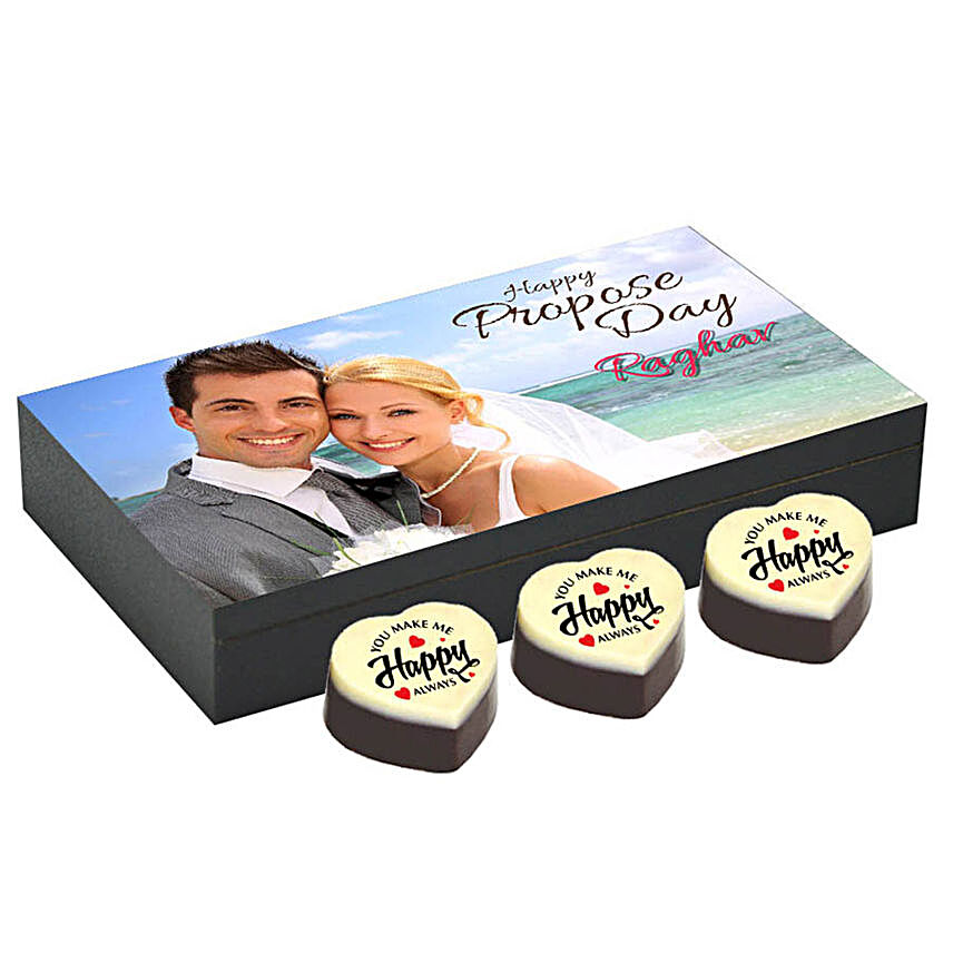 Personalised Propose Day Heart Chocolates