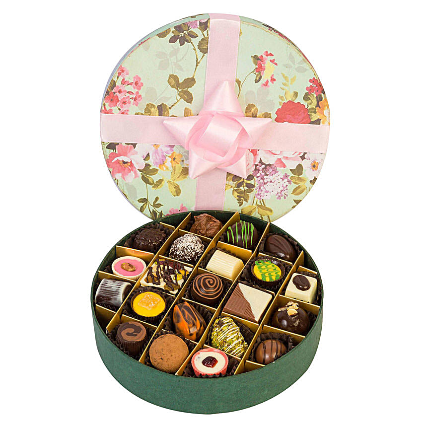 Floral Box Of 21 Assorted Chocolates