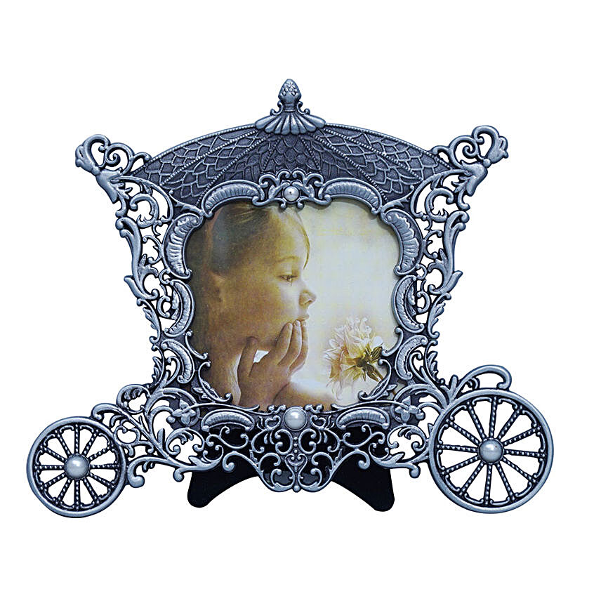 Antique Silver Carriage Table Top Photo Frame