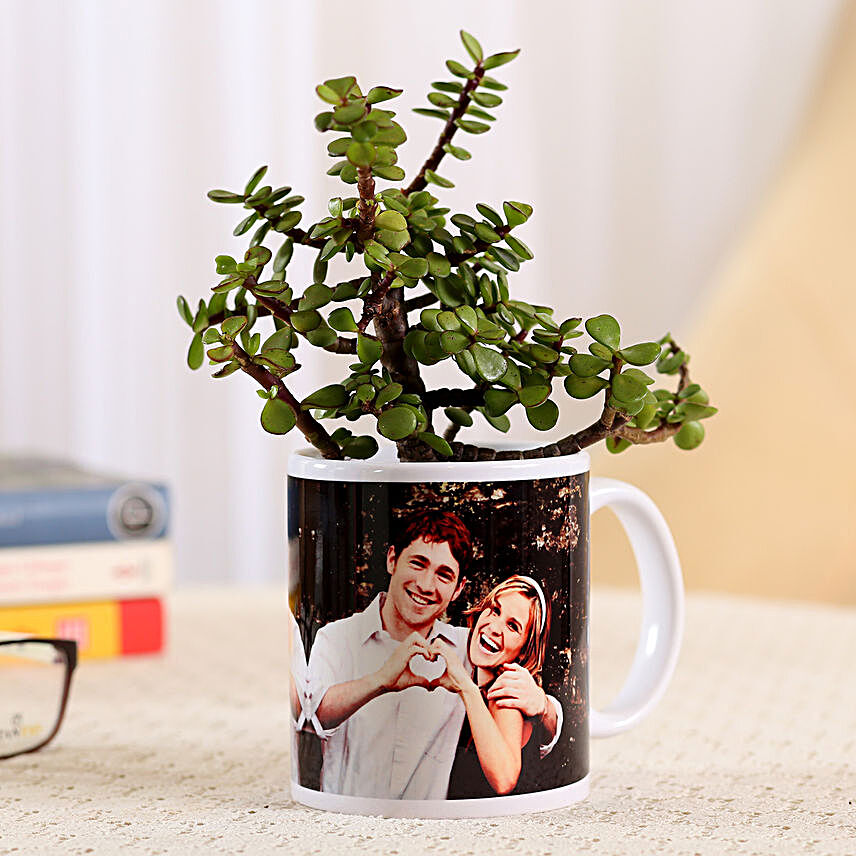 Jade Plant In White Personalised Mug