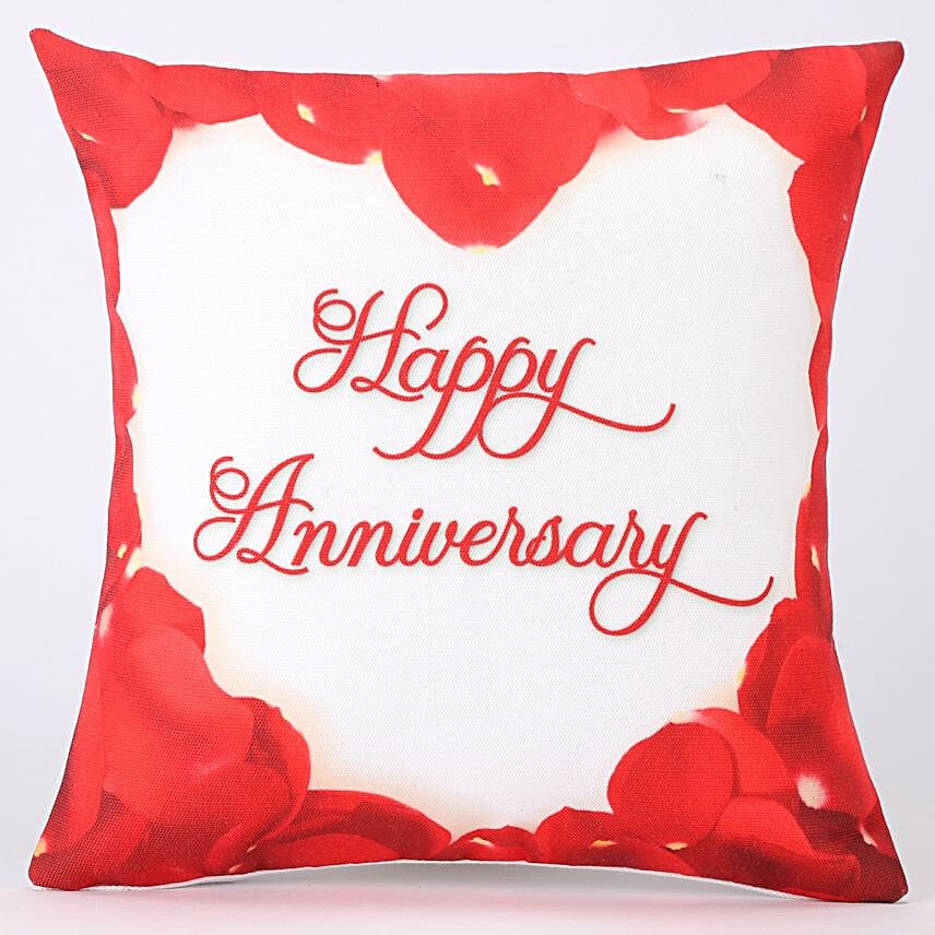 Happy Anniversary Printed Cushion Cover