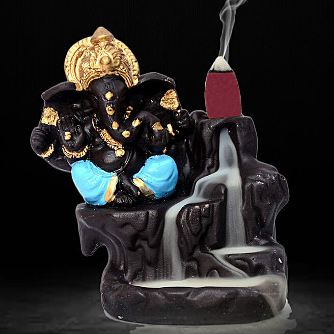 Buy/Send Lord Ganesha Incense Burner Blue Online FNP