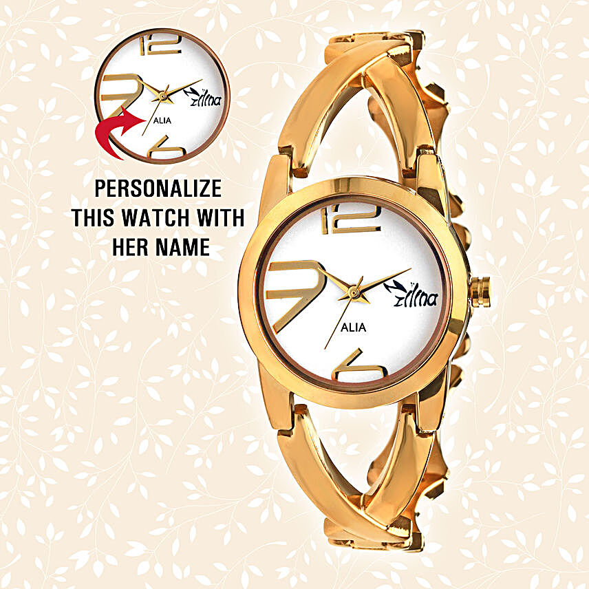 Personalised Stylish Golden Watch