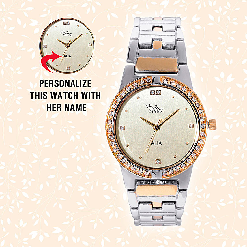 Personalised Trendy Golden & Silver Watch