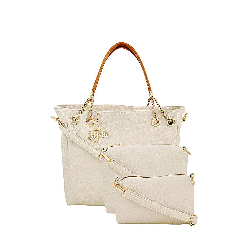 Classy Cream LaFille Handbag Set