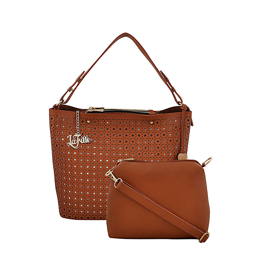 LaFille Modish Tan Handbag Set