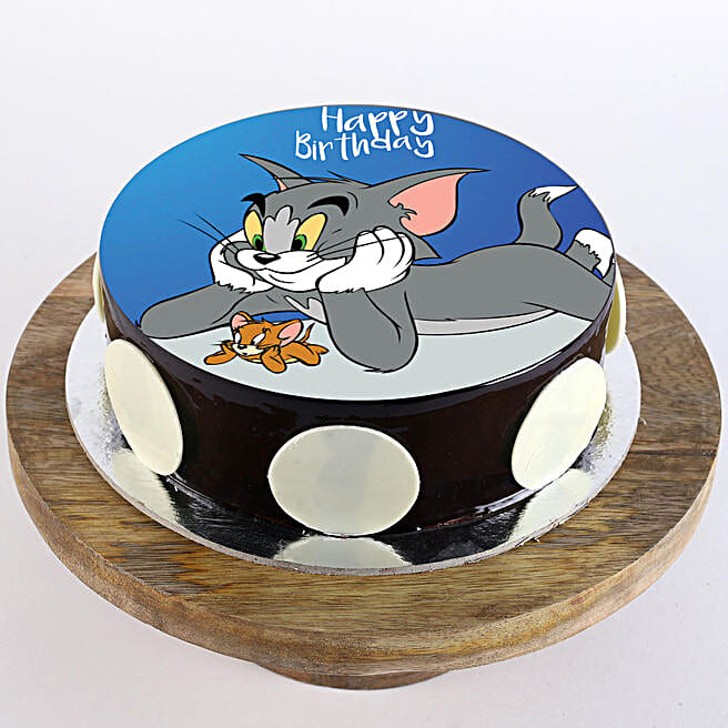 Buy Send Classic Tom Amp Jerry Chocolate Truffle Photo Cake 1 Kg Eggless Online Ferns N Petals