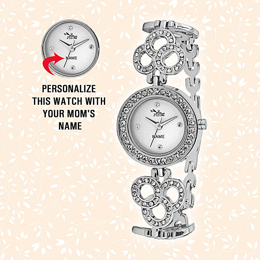 Personalised Pretty Silver Watch For Her