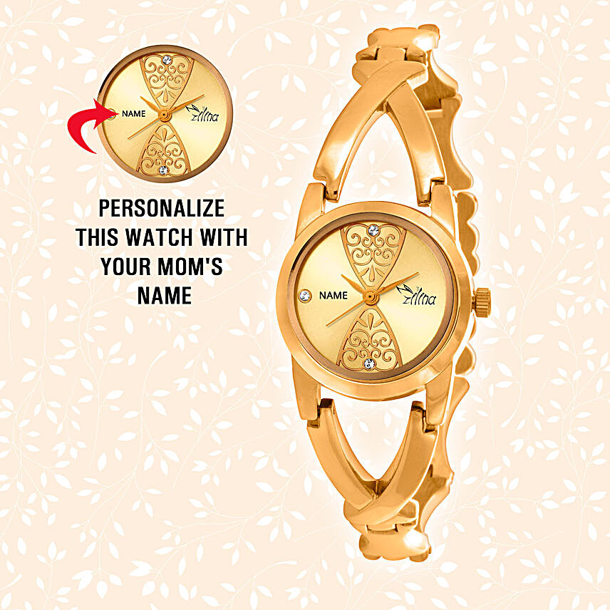 Personalised Shiny Golden Watch
