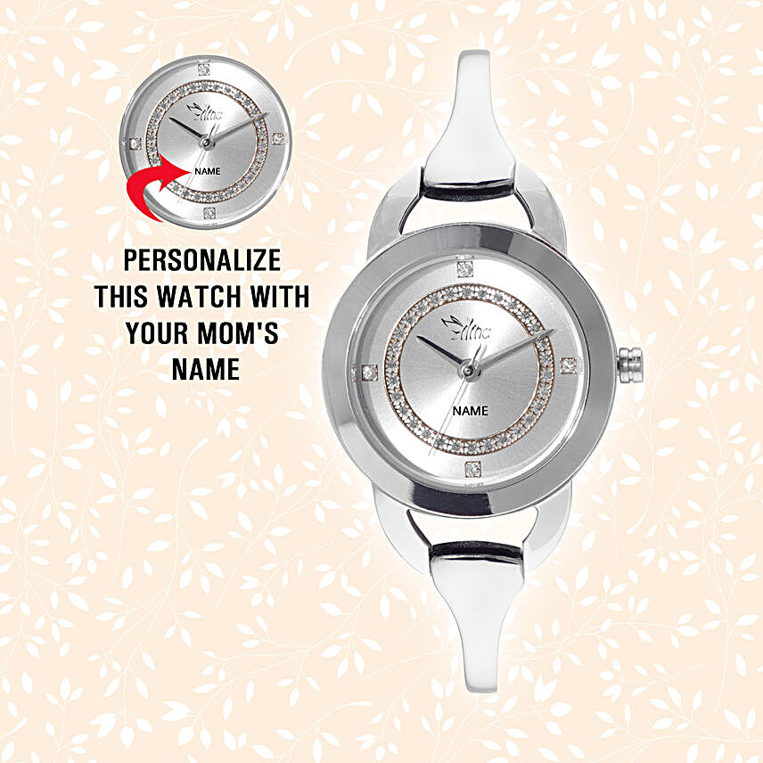 Personalised Silver & White Watch