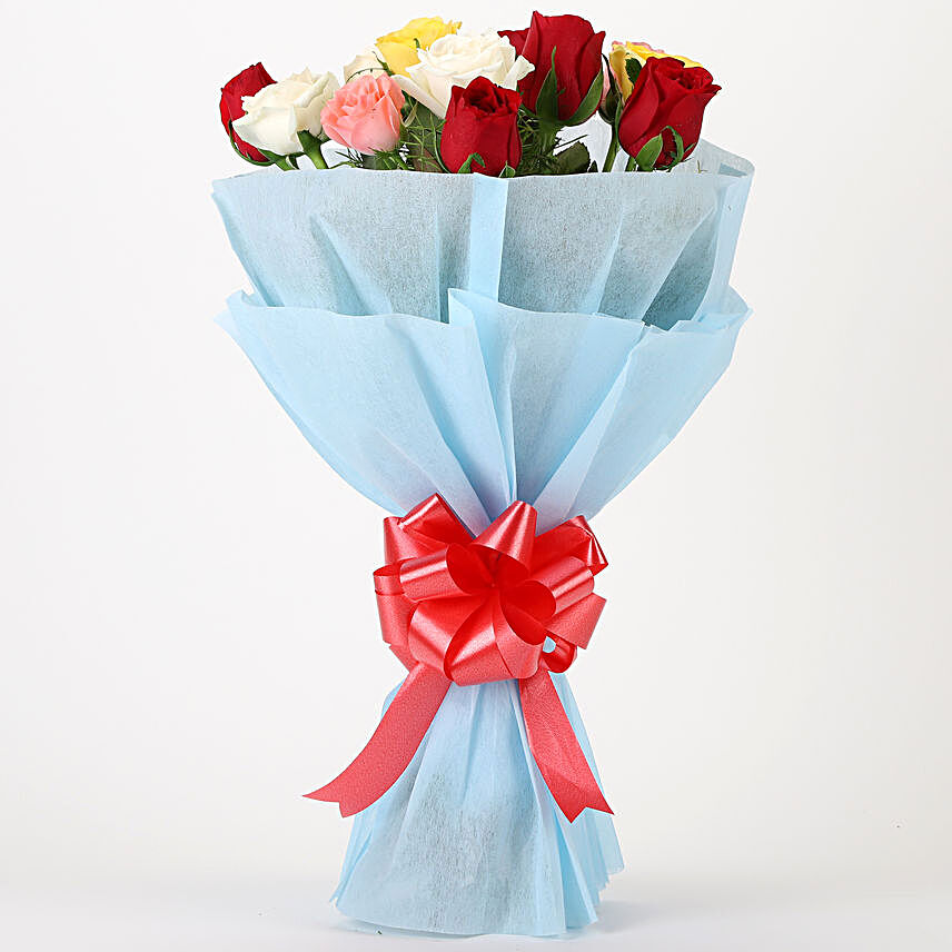 Bouquet of mixed roses gifts:Flowers For New Year