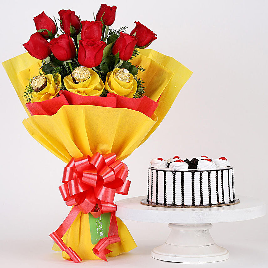 Black Forest with Mixed Roses Online