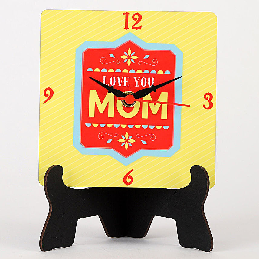 Love You Mom Table Clock