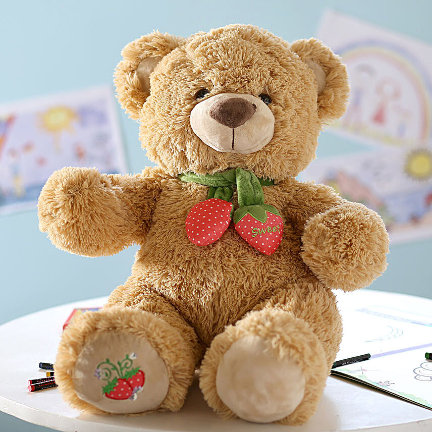 Strawberry Muffler Teddy Bear- Large