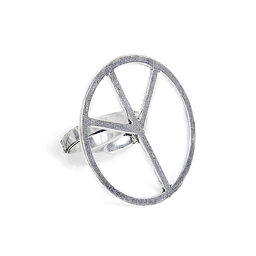 Adjustable Oxidized Silver Hollow Ring