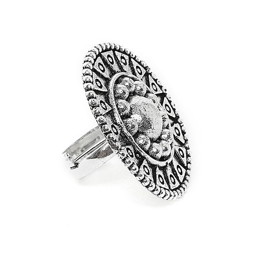 Adjustable Silver Classic Motifs Ring