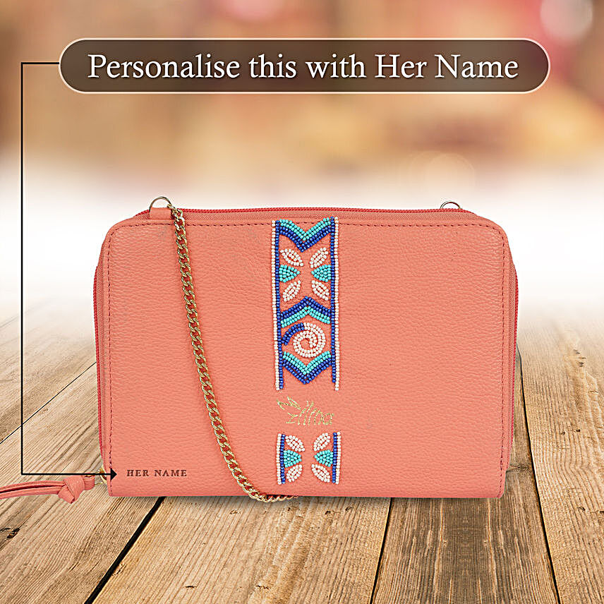 Designer Pink Sling Bag for Her:Customised Handbags and Wallets