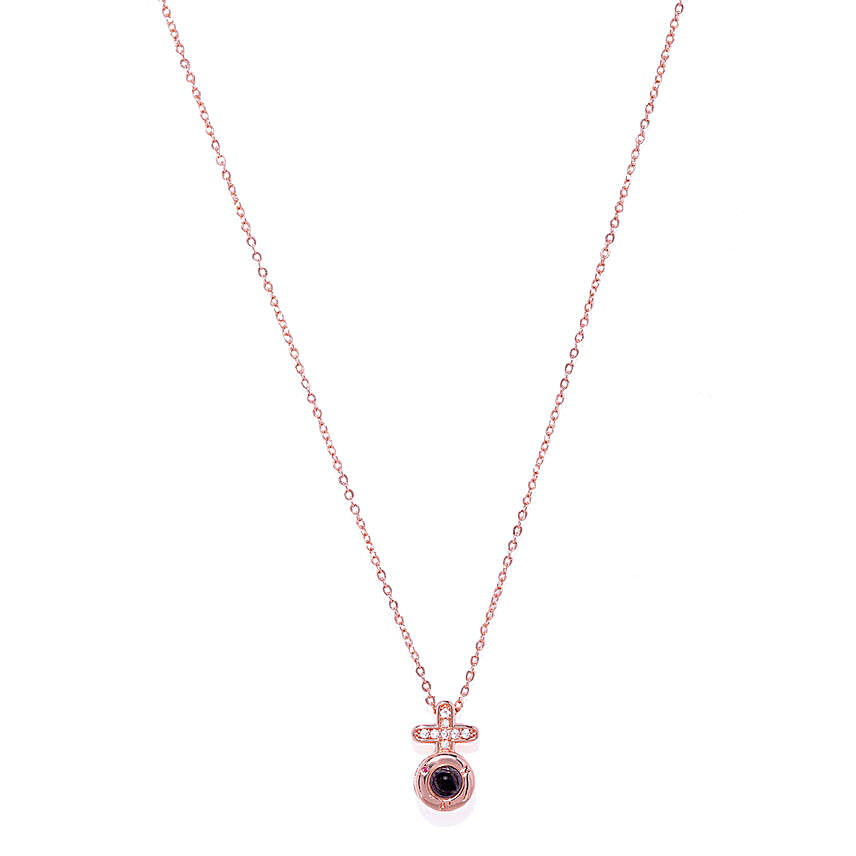 Rose Gold Cross Shaped Pendant Necklace