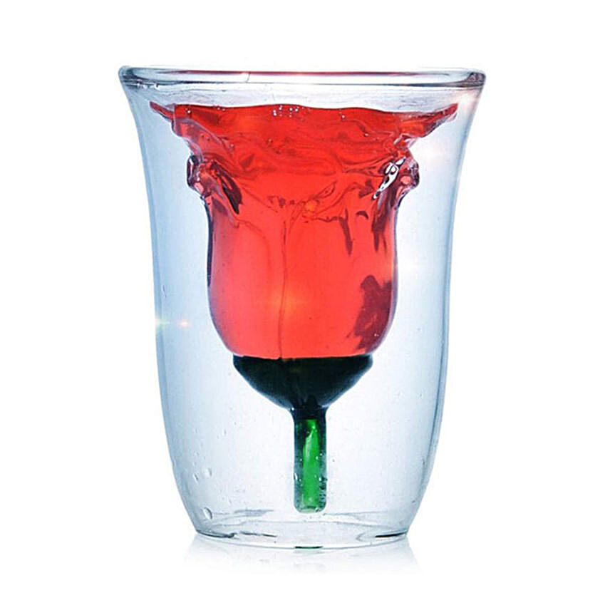 Rose Flower Design Wine Glass