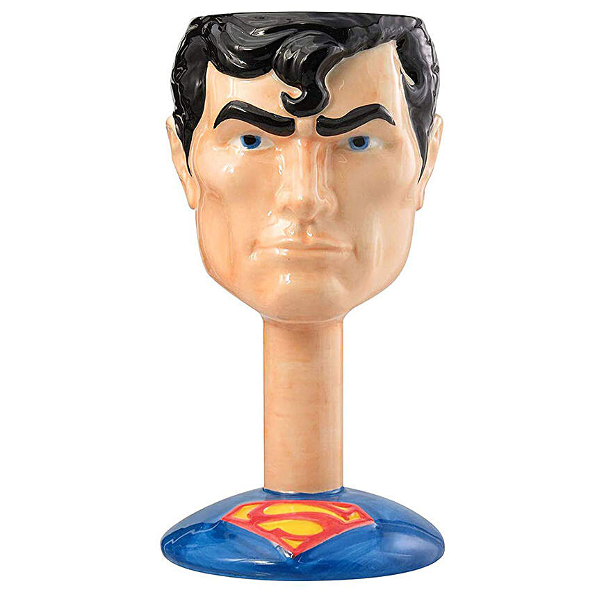 Superman's Face Goblet Glass