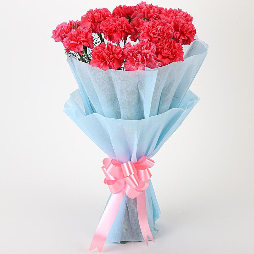 Adorable Pink Carnations Bouquet:Grandparents Day Flowers