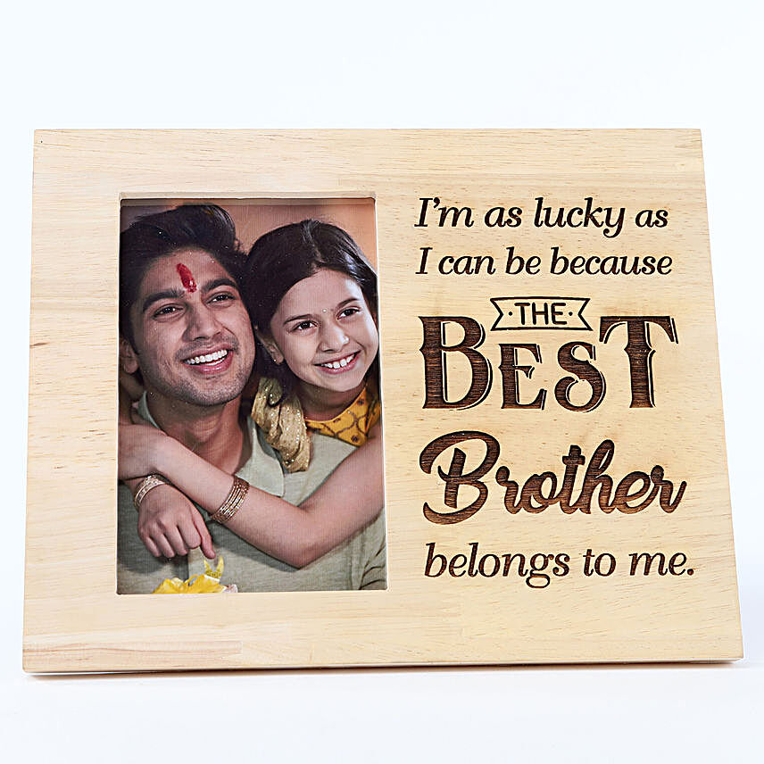 best brother text engrave wooden frame for him:Personalised Engraved