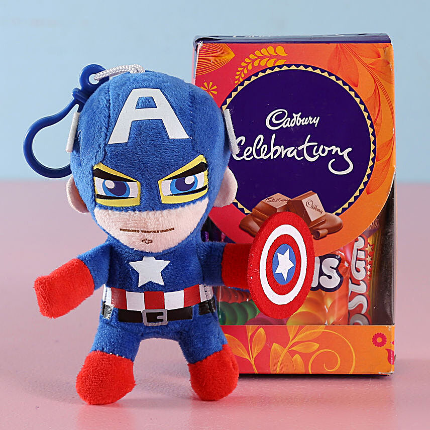 Captain America Rakhi & Cadbury Chocolates