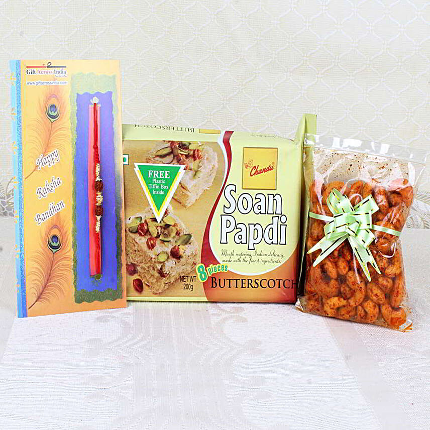 Flavored Soan Papdi & Rakhi Combo