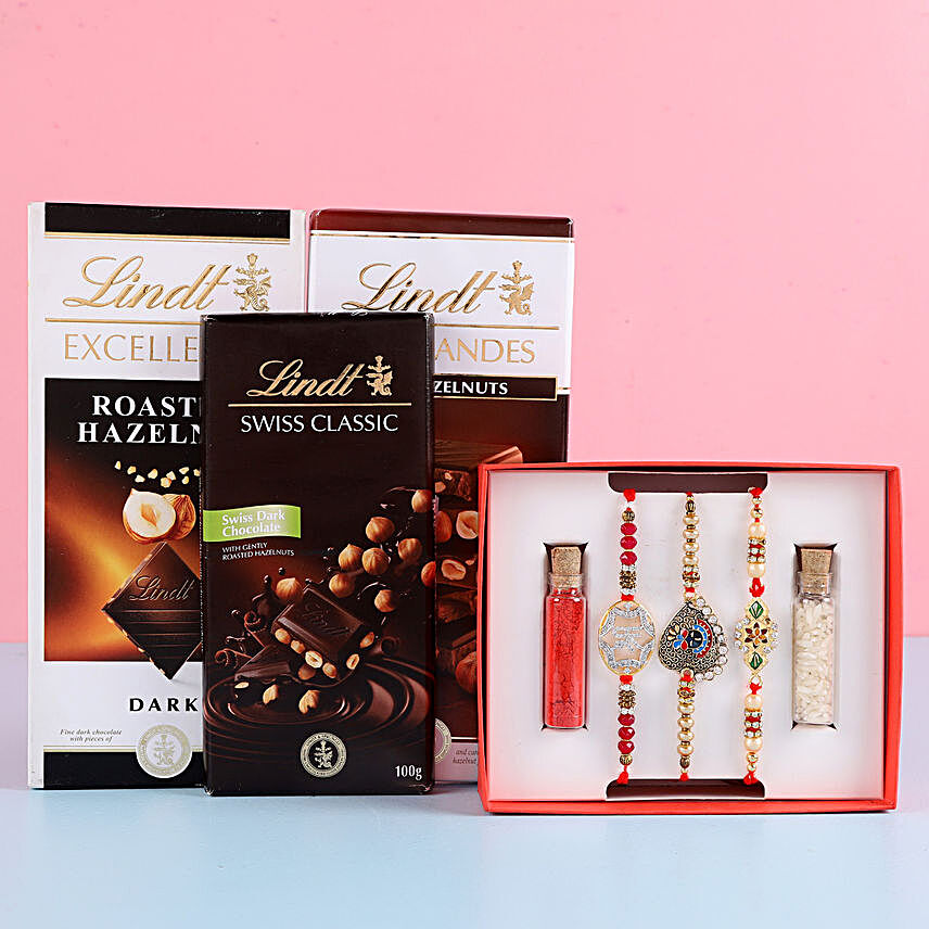 Rakhi & Lindt Chocolate Premium Combo