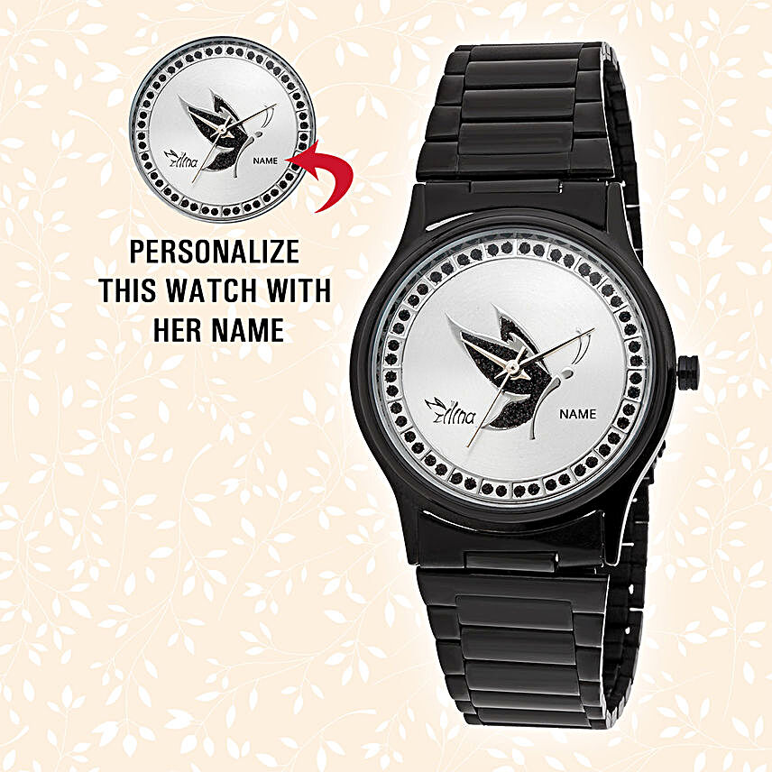 Elegant Black Personalised Watch