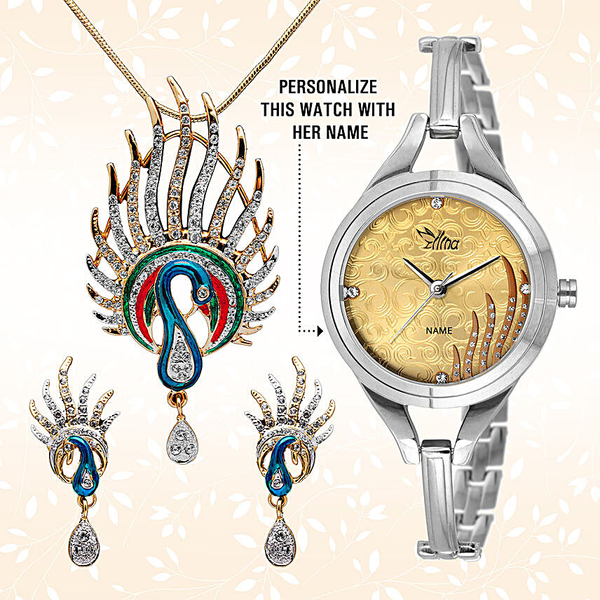 Personalised Watch & Designer Pendant Set