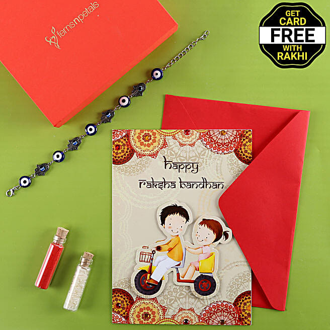 Buy/Send Evil Eye Rakhi With Free Greeting Card Online FNP