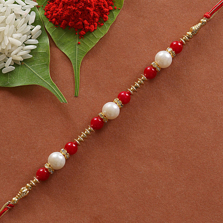 Traditional Pearls & Beads Rakhi