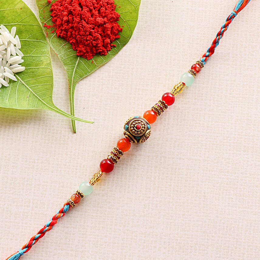 Precious Colorful Beads Rakhi