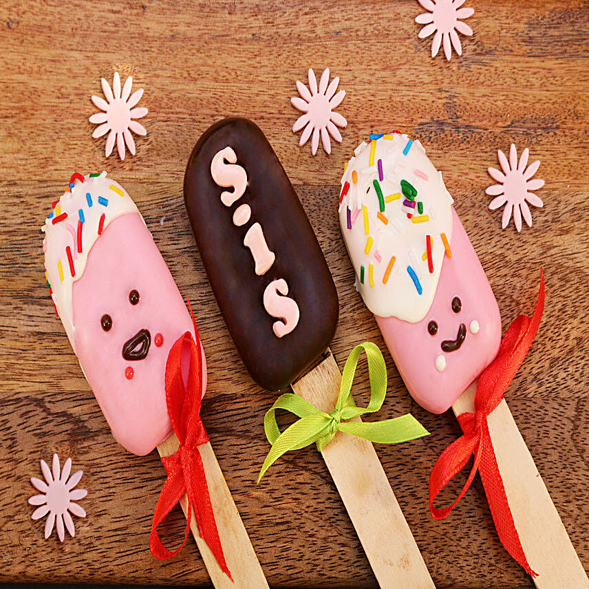 Delectable Set of 3 Cakesicles For Sis