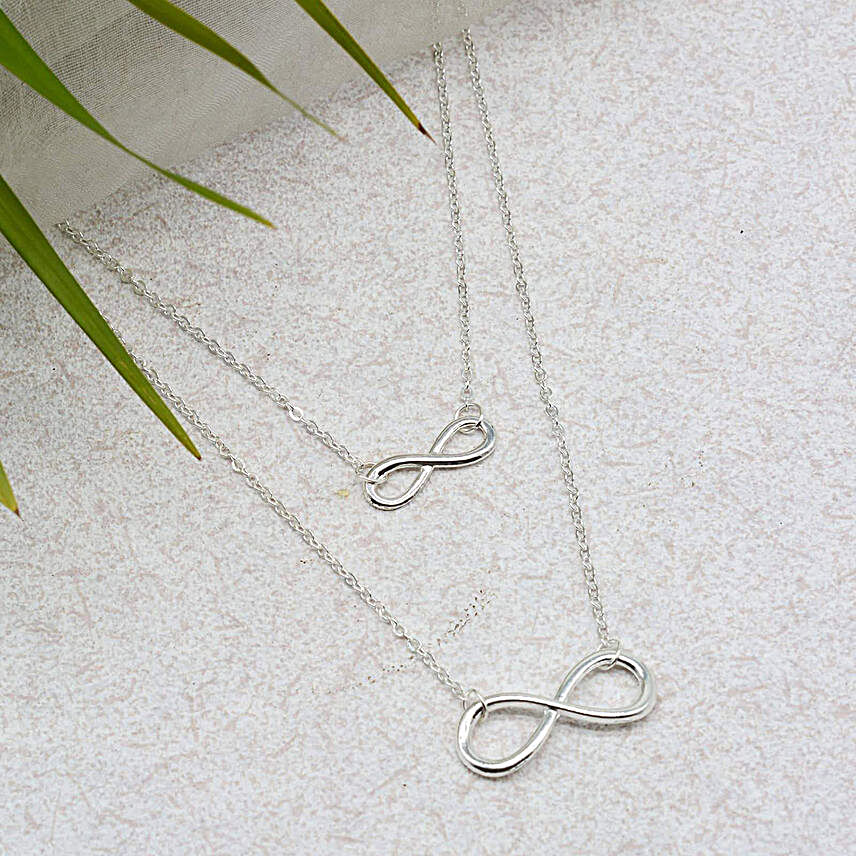 Layered Silver Infinity Necklace