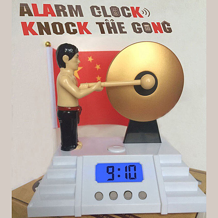 Novelty Knock The Gong Desk Clock