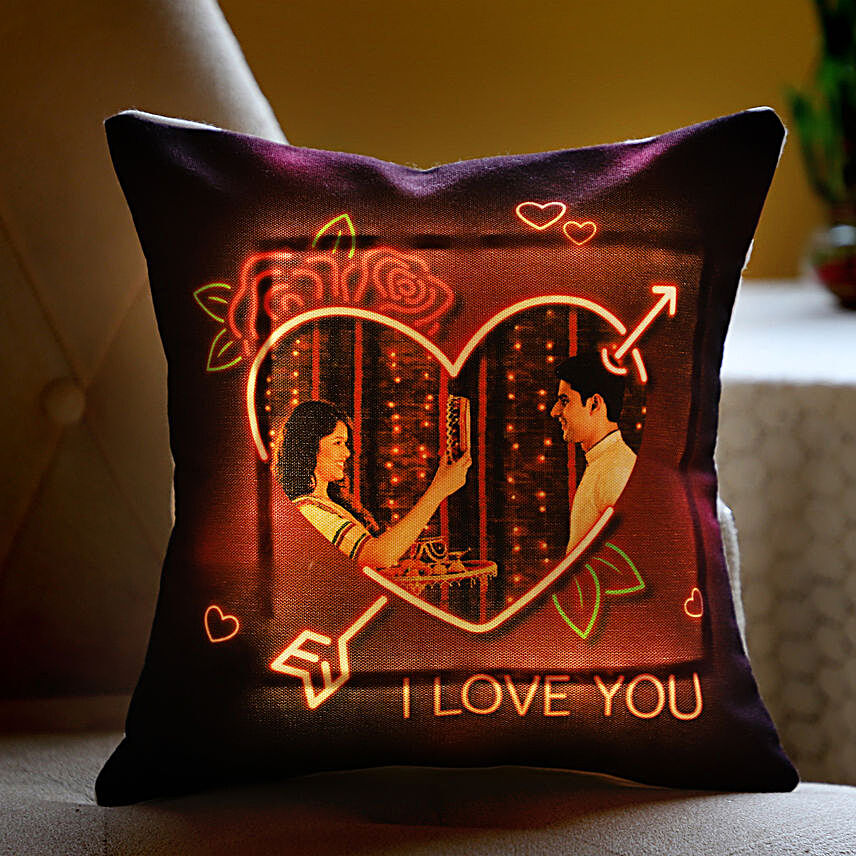 I LOVE YOU Personalised LED Cushion